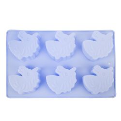 Форма силиконовая для выпечки 6 ячеек "Единорог" 6,5*7*3см/ 26*17*3см. (4вида) (силикон)