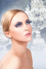 Ресницы черно-голубые перья (Цвет: черный, голубой)