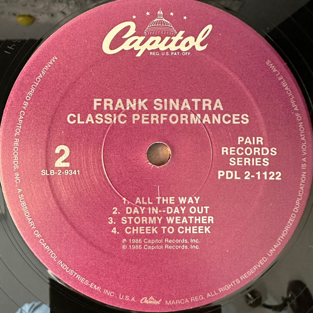 Frank Sinatra ‎– Classic Performances 2LP (США 1986г.)