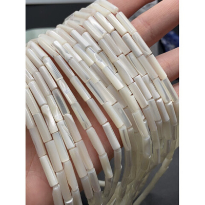 14141 Перламутр белый, трубочка, 13х4 мм, шт