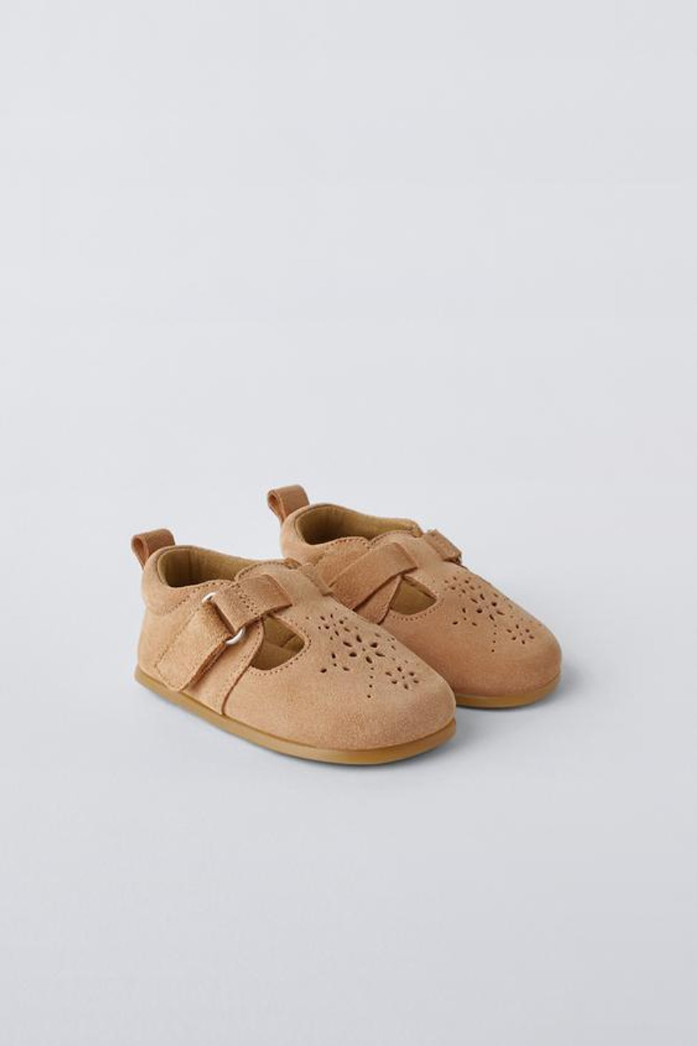 ZARA КОЖАНЫЕ ТУФЛИ, ПЕСОЧНО-КОРИЧНЕВЫЙ