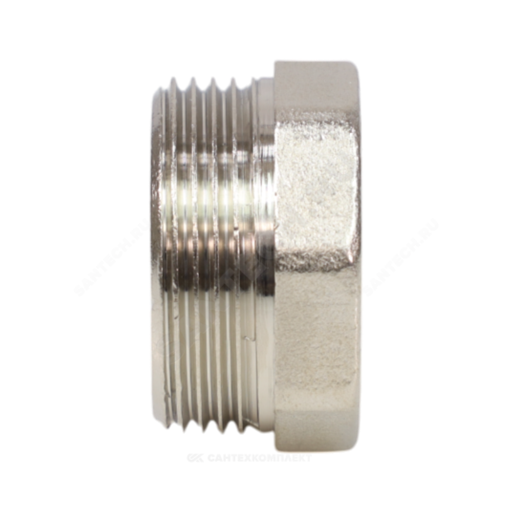 Футорка латунь никель Ду 32х25 (1 1/4"х1") НР/ВР VALFEX VF.581.N.114.100