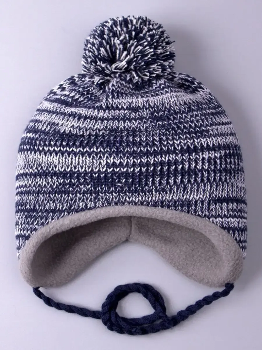 Шапка детская вязаная осенняя на завязках