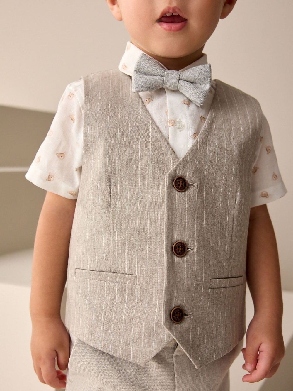 Комплект из трех предметов для мальчика Next AG8-624, Бежевый, Молочный