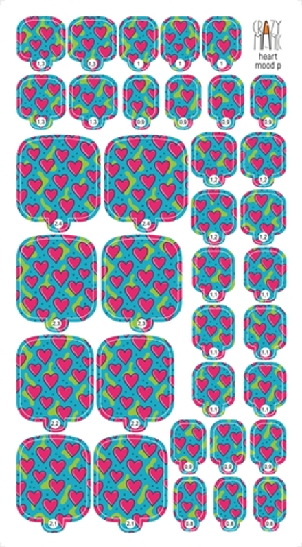 Crazy Manic Плёнки для ногтей для педикюра heart mood p