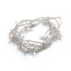 GAEM Электрогирлянда комнатная, L10,5 м, 100 белых LED ламп 5,5W, 8 реж свеч, шнур прозр 1,5 м, IP20