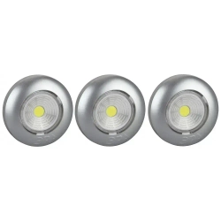 Фонарь светодиодный ЭРА SB-504 Аврора пушлайт мощный на липучке на батарейках, 3 штуки