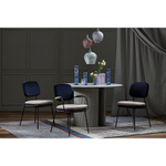 Стул с контрастным кантом pea, велюр, темно-синий/бежевый