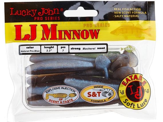 Виброхвосты съедобные LJ Pro Series MINNOW 3.3in (8,4 см), цв. T46, 7 шт.