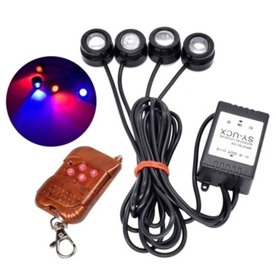 Стробоскопы с пультом Дистанционного Управления. Цвет Синий+Красный.