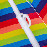 Зонт пляжный 200 см, с наклоном, 8 спиц, мет-л, Разноцветные полоски, LG08