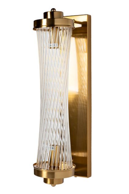 Бра настенное для спальни 50x18x12см Garda Decor прозрачное стекло/латунь