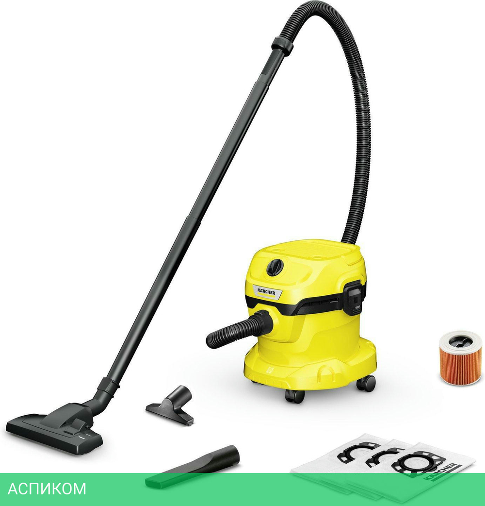 Пылесос Karcher WD 2 Plus V-12/6/18/C желтый (1.628-015.0)
