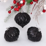 Ёлочные игрушки «Юла» 8 см (набор 3 шт), черный