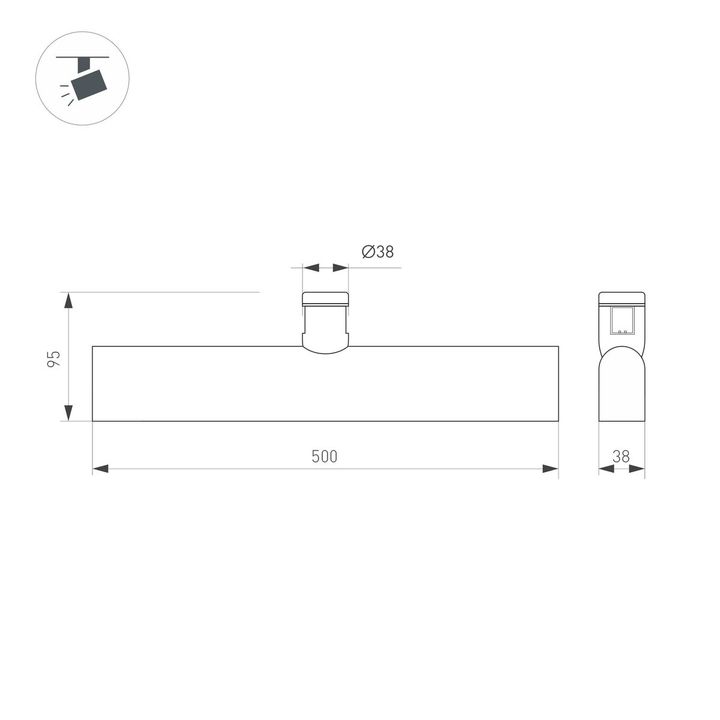 Трековый светодиодный светильник Arlight Art-Apriori-Flat-L500-15W Warm3000 039295