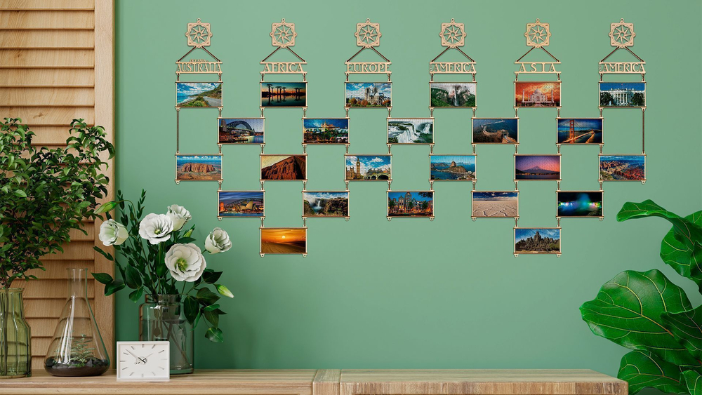 Деревянный пазл, двусторонний EWA Карта мира. Южная Америка (70x18 см)