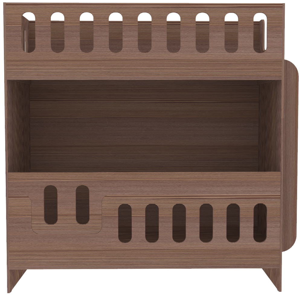 Двухъярусная кровать КарИВи cо сплошным бортом ДС-260 80x160 Бодего Темный