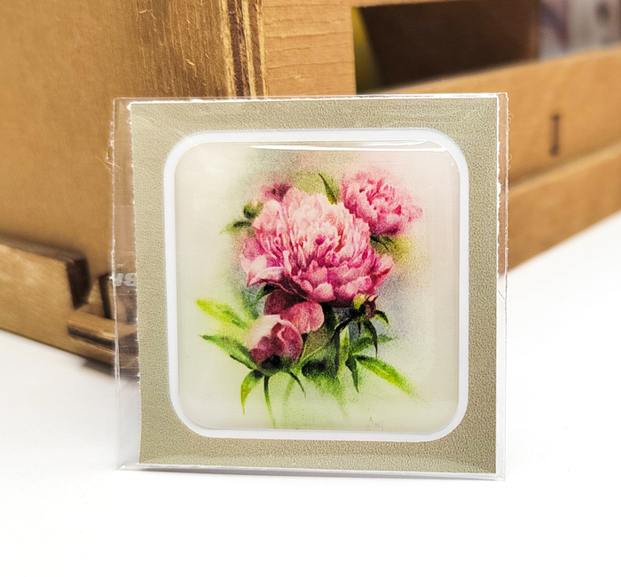 Объемная наклейка Пионы