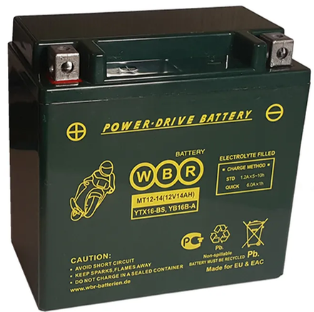 Батарея аккумуляторная WBR MT12-14 для мотоцикла, квадроцикла, УТ000001305