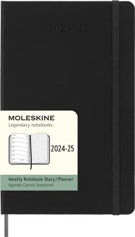Еженедельник на 2025-2026 гг Moleskine Academic WKNT (DHB18WN3) 13х21см, твердая обложка, черный