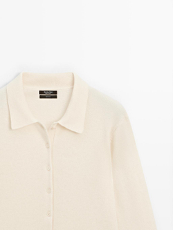Massimo Dutti Кардиган из 100% шерсти, экрю