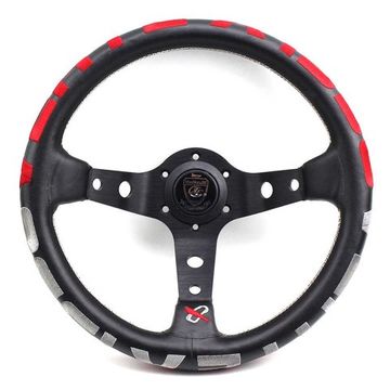 Спортивный руль Vertex Style Red+Grey кожа с выносом