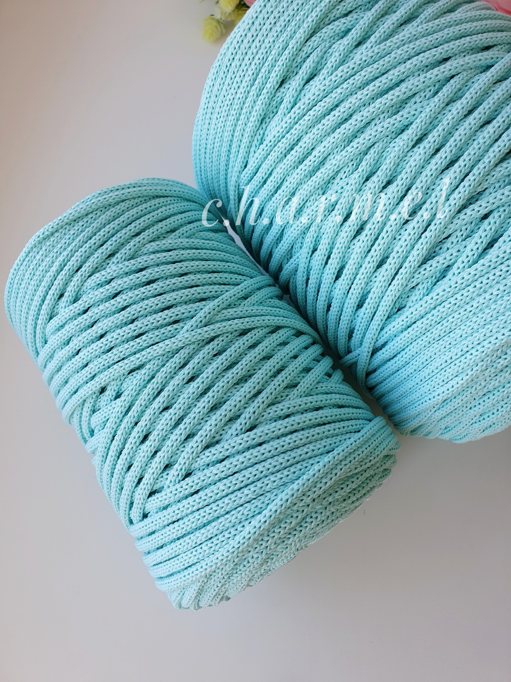 Mint cotton cord 4 mm