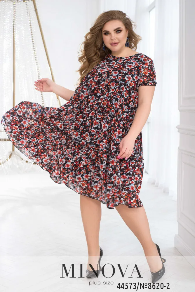 Платье 8620-2-черный-красный Minova