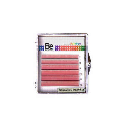 Цветные ресницы BePerfect Rainbow Coral MIX 6 линий