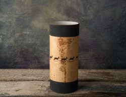 Ваза большая фарфоровая с берестой. Коллекция Олени или Рождественская