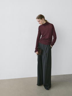 Massimo Dutti Широкие брюки с вытачками - STUDIO, черный