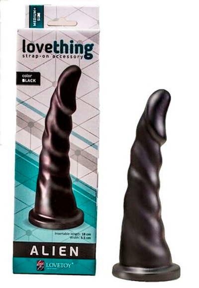 Анальный стимулятор-насадка для страпон-трусиков Alien Black (Цвет: черный)