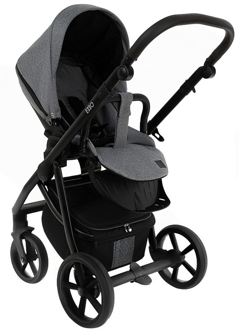Детская коляска Roan Esso 3 в 1 с автокреслом Pituso Baesa Pro Black ESS114/1 Grey/Black