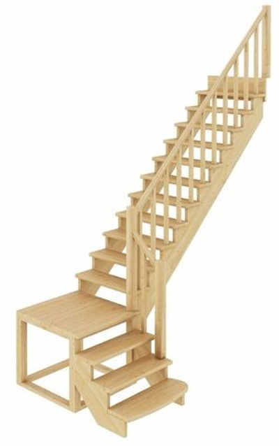 Лестница на второй этаж К-002м/1 Правая под покраску