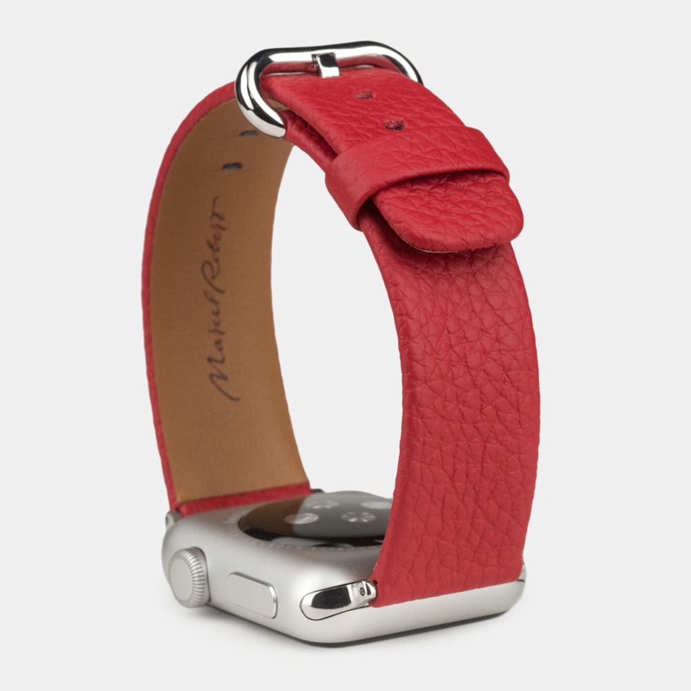 Ремешок для Apple Watch 44/45/46 mm из кожи теленка, красного цвета