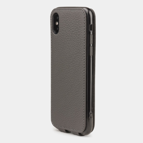 Чехол для iPhone X/XS из натуральной кожи теленка, серого цвета