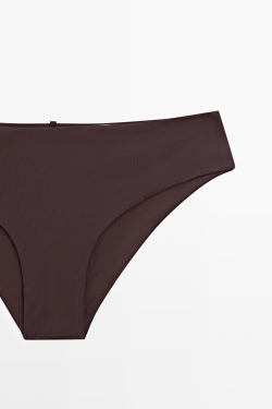 Massimo Dutti Плавки бикини со сборками, коричневый