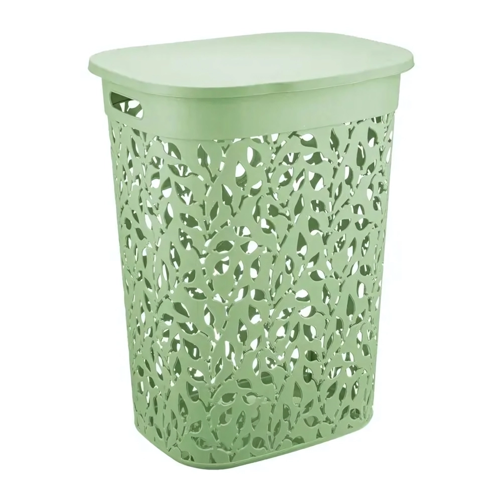 Корзина для белья ФЛОРА 55л мята (комплект 5 шт)