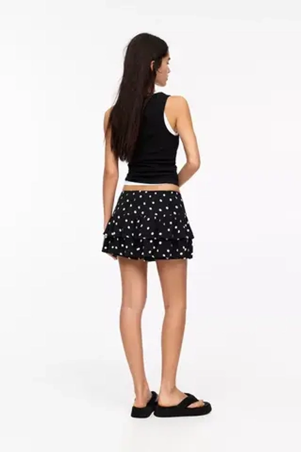 PULL&BEAR Юбка в горошек, черный