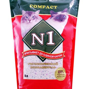 N1 Compact комкующийся наполнитель красный пакет полиэтилен