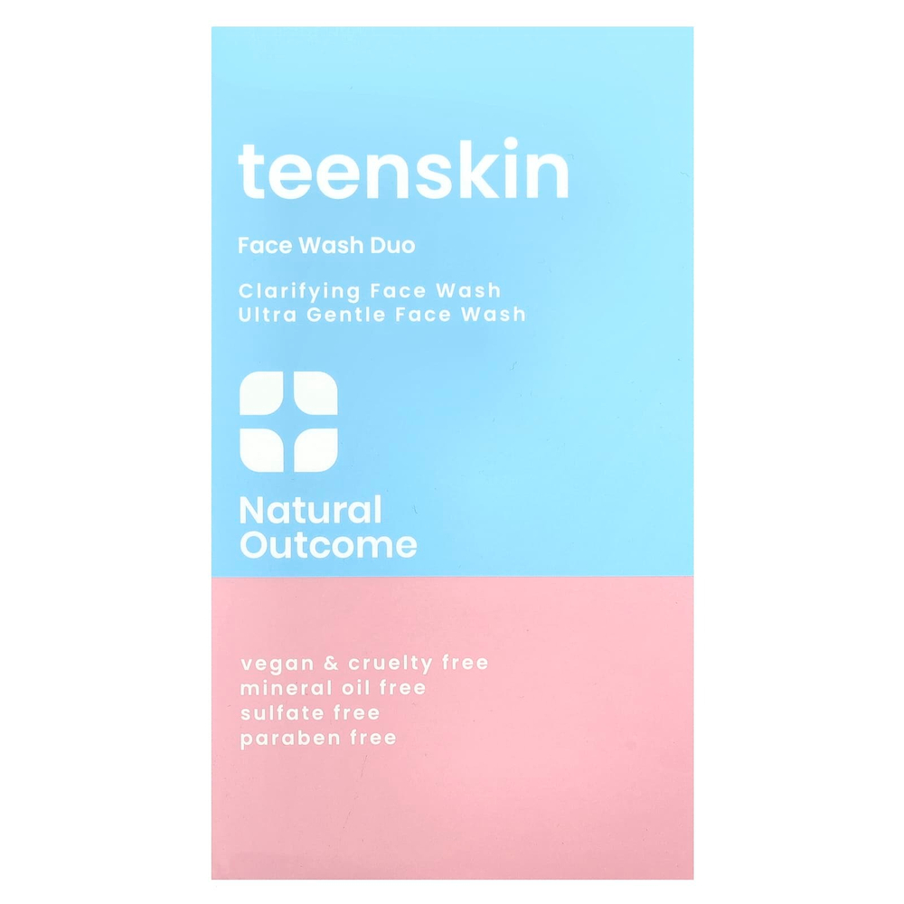 Natural Outcome, TeenSkin, дуэт для умывания, очищающий гель для душа, 1 набор, 150 мл (5 унций)