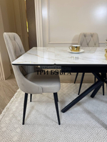 Кухонный раскладной стол "Монако" из керамогранита, белый мрамор и 4 стула ЛОНДОН