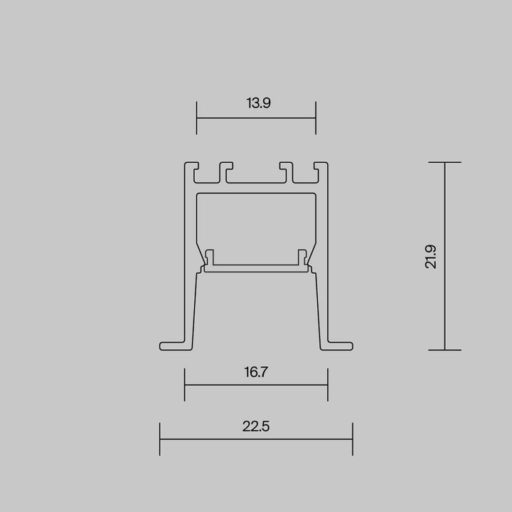 Алюминиевый профиль встраиваемый скрытого монтажа Maytoni Led Strip ALM-2222-B-2M 632013