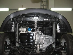 Защита картера двигателя, КПП (2 мм, сталь) для Hyundai Sonata 2010-2014 (V = 2.0; 2.4), Hyundai Grandeur 2011-2016 (V = 3.0 AT) Sheriff.10.1923