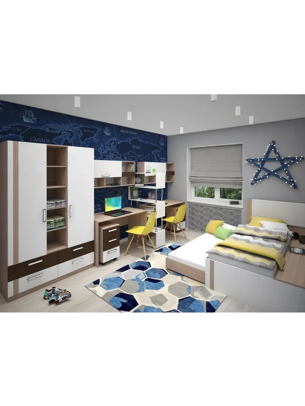 Шкаф для одежды распашной Белый 120х51х200 см