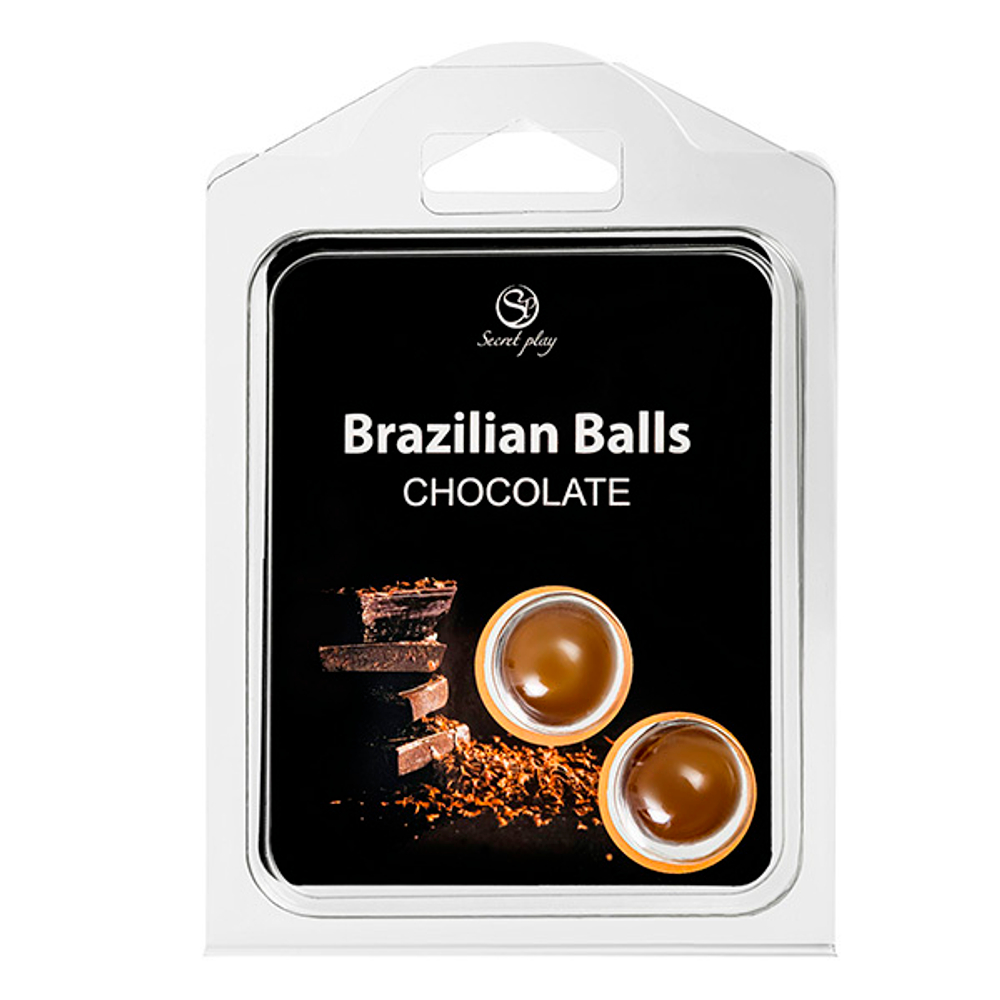 Набор из 2 шариков с массажным маслом с ароматом шоколада Secret Play Brazilian Balls
