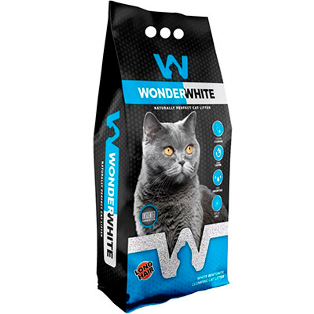 Wonder White Carbon Effect Long Наполнитель комкующийся c актив. углем для длинношерстных кошек 5кг