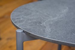 "Канны" лаунж-зона 4-местная (разборная) из роупа со столиком "Диего" цвета "серый гранит", роуп темно-серый круглый, ткань темно-серая