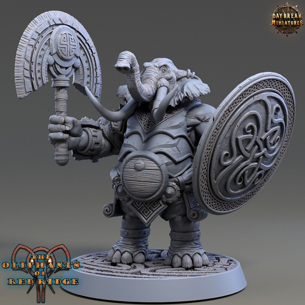 Локсодон Слон Воин Паладин Варвар Файтер Рыцарь миниатюра для dnd, днд, pathfinder, фентези, Настольная игра, НРИ, Варгейм, РПГ