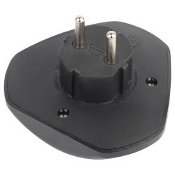 Разветвитель электрический ЭРА SPx-3-B на 3 розетки без заземления 10А черный